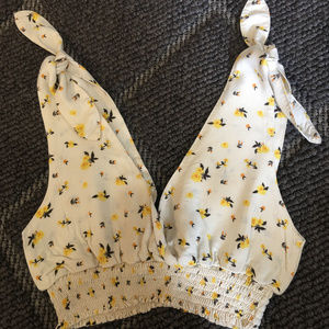 Yellow and Green Crop Top